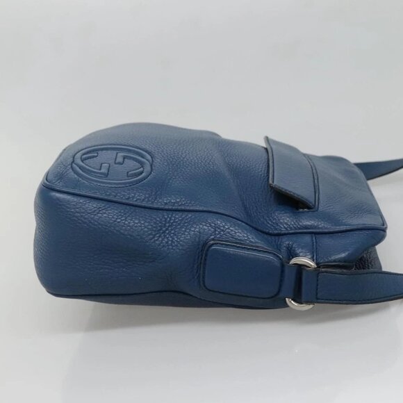GUCCI Shoulder Bag Leather Blue Silver 337084 Auth 130167 - Picture 5 of 16
